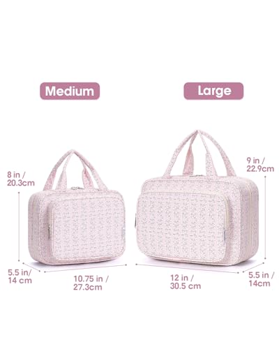 Travel Toiletry Bag for Women (Y-Pink Flower Buds / Large)