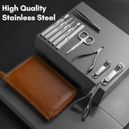 Stainless Steel Manicure Set 11 (Brown)