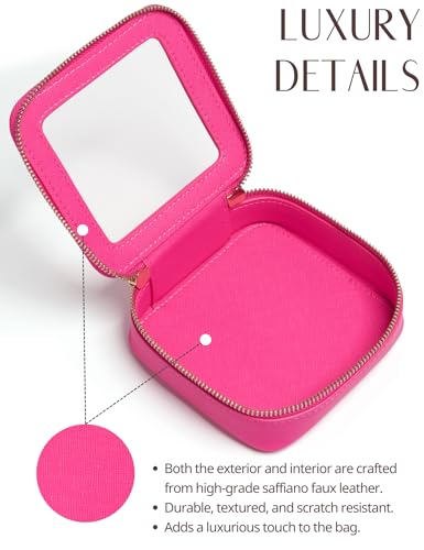 Clear Makeup Case Toiletry Bag Travel Medium Clear Cosmetic Bag with Zipper (Hot Pink / Mini & Medium)
