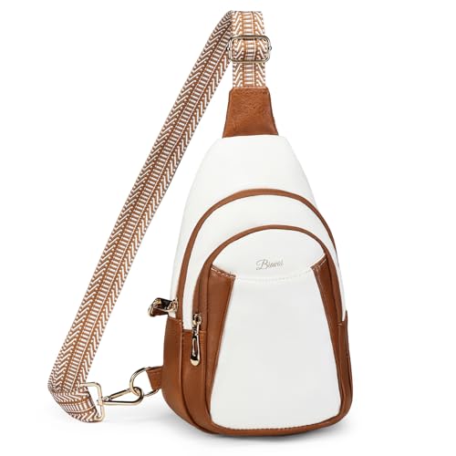 Crossbody Bags for Women Anti Theft Vegan Leather Sling Bag RFID Blocking Chest Bag for Travel (Beige Brown-02)