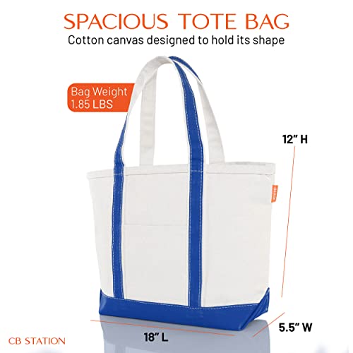 Medium Classic Canvas Tote Bag for Women (Royal Blue)