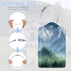 Luggage Tags for Suitcase (Misty Forest Mountains)