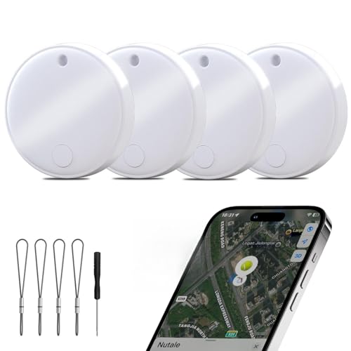 Apple MFi Certified] Tracker Tags (4-White)