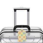 Flowers Leather Luggage Tag with Stainless Steel Ring (1 PCS / Flowers2)