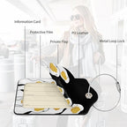 2 Pack Luggage Tags for suitcases Silly Goose TSA Approved Label Luggage Tag Baggage Tag Leather Stainless Steel Loop Label Tag for Men Women Travel Bag Suitcase (Silly Goose)
