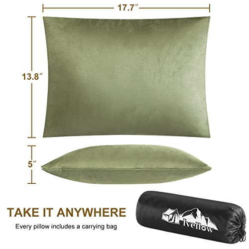 Memory Foam Travel Pillow (M-17.7 Inch x 13.8 Inch / Green)