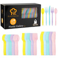 360 Pieces Pastel Plastic Cutlery Set (Macaron Color)