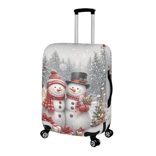 Snowman Christmas Luggage Cover Fits 18‑32 Inch Rolling Suitcase (M(for 22-25 inch luggage) / White Snowman)