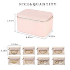 Jewelry Box Organizer for Women (Light Pink ,8 Pouches)