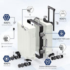 Zipperless Luggage with Spinner Wheels 100% PC Hardside 24in Suitcase (White / Medium (24 Inch))