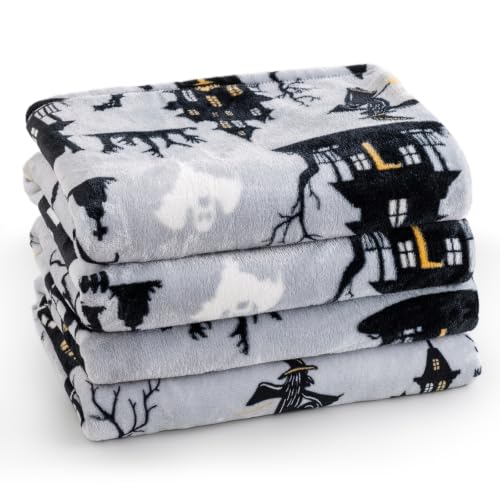Halloween Fleece Blanket Queen (Halloween Castle / Queen(90" X 90"))