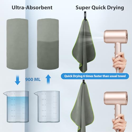 Microfiber Travel Sports Towel (Grey / M:40''x20'')