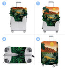 Luggage Cover Washable Suitcase Protector Anti (Sunset Oasis / S(fits 20-22inch suitcase))