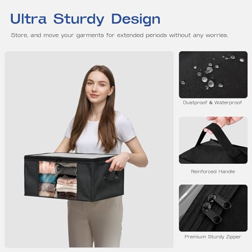 Clothes Storage Bags (Black / 6PACK)