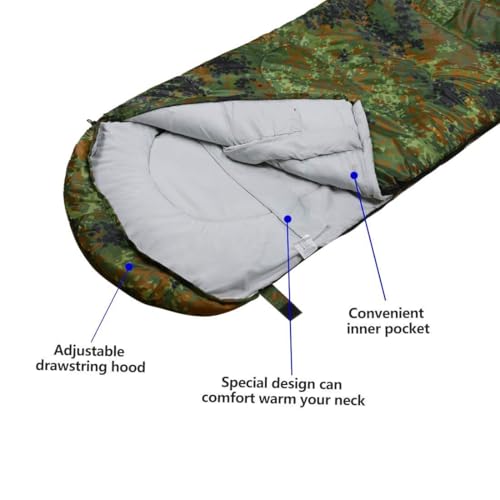 3 4 Season Sleeping Bag for Adults & Teens (Camouflage / 87*33)
