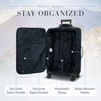 X Bag Large Spinner with Frame (Navy / Checked-Medium)