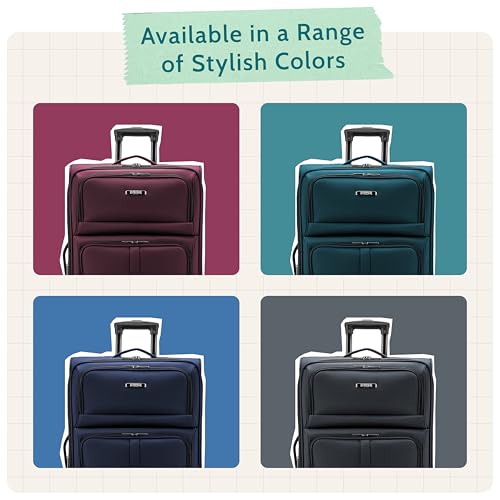 Anzio Softside Expandable Luggage with Spinner Wheels (Burgundy / 2-Piece Set (22/30))