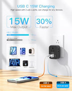Travel Cruise Ship Essentials (Black / 4AC,2C2A,15.5W)