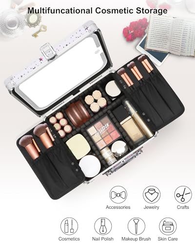 Makeup Bag with LED Mirror (White / Small)