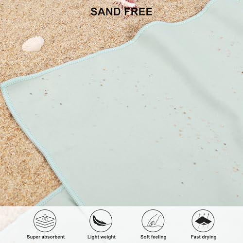 Microfiber Towel Quick Dry Camping & Travel & Gym Towel. Compact (Light Green / 40.00" x 20.00")