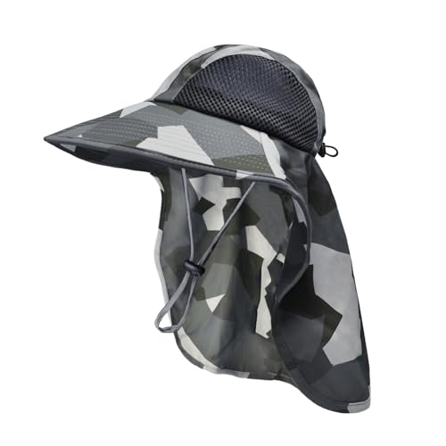 Sun Hat for Men Women with Neck Flap (6 3/4-6 7/8 / 1pack-grey Camo)