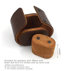 Longjet Watch Roll Travel Case for Men Portable Watches Organizer Box (Brown)