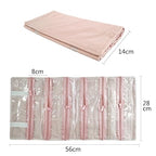 Travel Jewelry Roll Bag Portable Organizer Pouch With Grids&PVC Cover Storage Bags for Necklace (Light Pink Velvet 18 Grids)