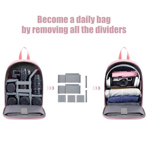Camera Backpack Bag Professional for DSLR (Pink / 2.0 Small)