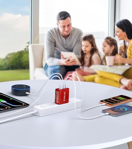 2Pack USB C Fast Charger Block (Red)