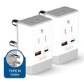 South Africa Travel 2 Pack Plug Adapter QC 3.0 & PD (white gray)