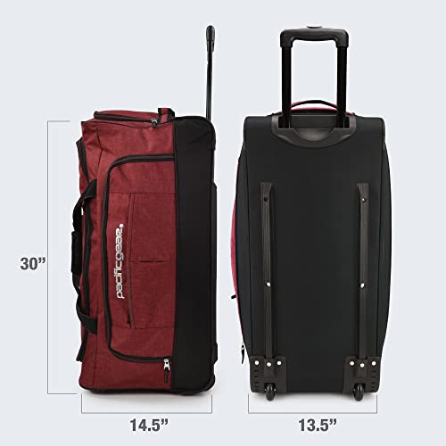 Duffel Bag with Rolling Wheels (Red / 30 inch)