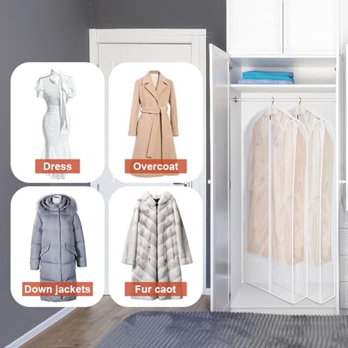 Leather Jacket Coat Storage Bags Dress Bags for Gowns Long 60 in (60"-4pack)