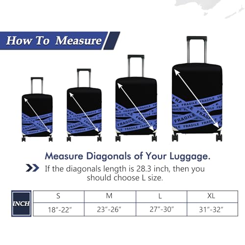 Travel Luggage Cover Suitcase Protector Fits 18 (Fragile / S)