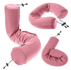Twist Memory Foam Travel Pillow for Airplanes (Pink / Adjust (26" w/ cord))