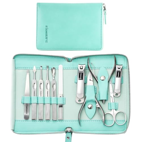 Stainless Steel Manicure Set 11 (Mint Green)