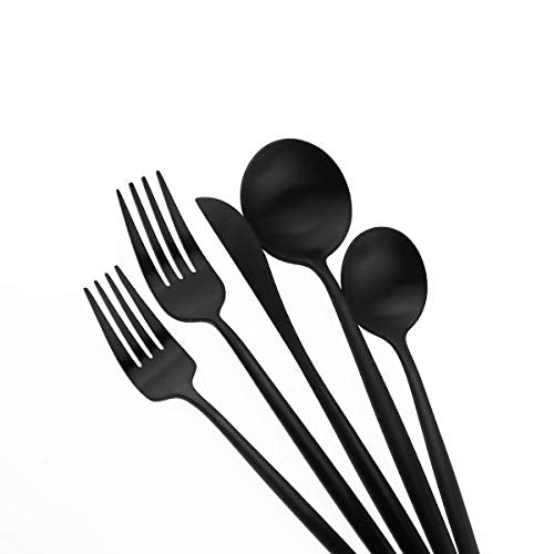 Matte Balck Silverware Set (Service for 1 / Black)