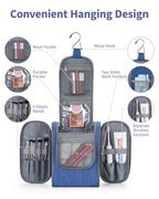 Hanging Travel Toiletry Bag for Women (AH-Navy Blue / Medium)