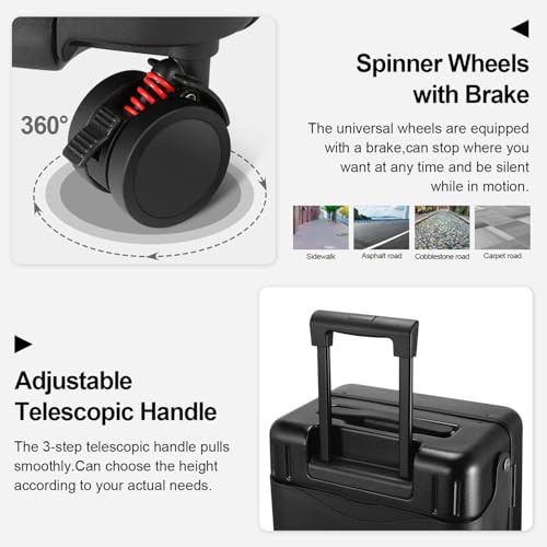 Ride On Luggage with Front Pocket (Black)