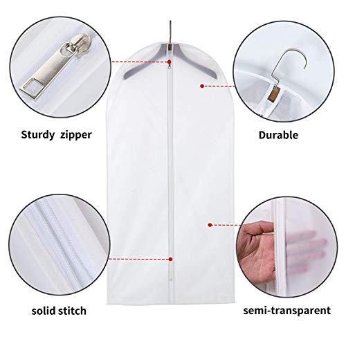 Garment Bags for Hanging Clothes (24" x 43"/54" 6 Pack / Translucent)