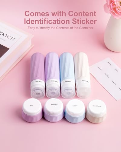 Travel Size Toiletries 8 Pack (3oz bottle 1oz jar / Lavender)