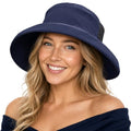 UVCoolix UPF 50+ Wide Brim Ponytail Sun Hat (Large-X-Large / Navy)