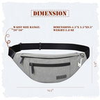 Crossbody Bags for Women Men Travel Essentials Fanny Pack Belt Bag (Grey / Large)