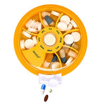 Weekly Pill Organizer 7 Compartment Rotating Pill Box for Daily (Orange+bag)