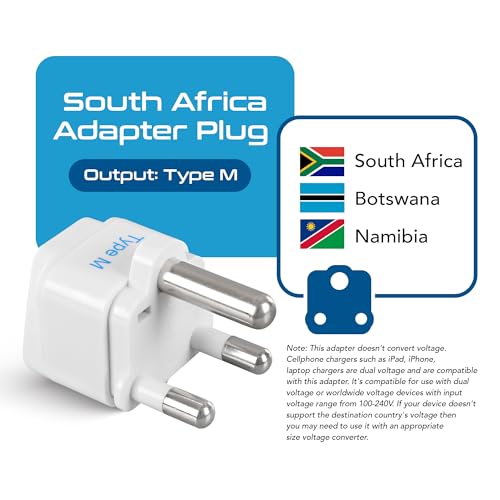 South Africa Travel Plug Adapter (Pure - White)