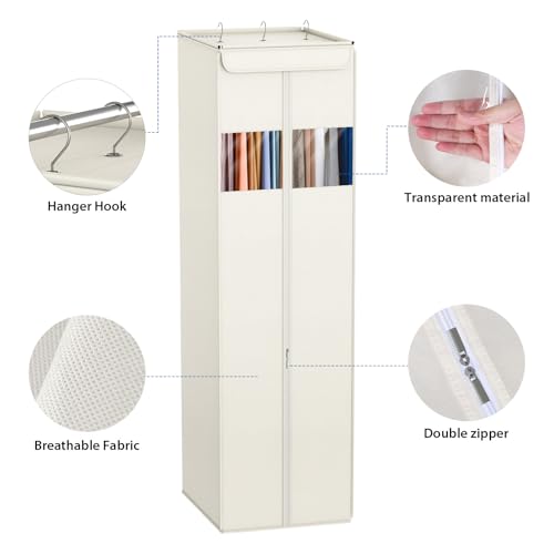 Long Garment Bags for Gowns Dress Bags for Gowns 65 in (Beige / 65"-2 Pack)