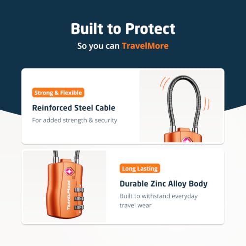 TSA Approved Luggage Locks (Orange / 2 Pack)