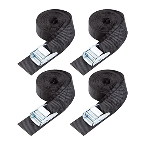 1" x 15 ft Cam Buckle Straps (4 PK / Black)