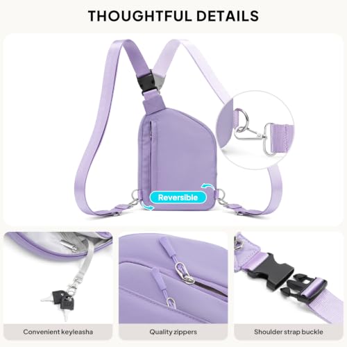 Anti Theft Crossbody Bags Small Crossbody Sling Bag for Women & Men (Lavender)