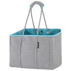 Neoprene Multipurpose Beach Bag Tote with Inner Zipper Pocket (Silver Gray / Large)