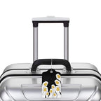 2 Pack Luggage Tags for suitcases Silly Goose TSA Approved Label Luggage Tag Baggage Tag Leather Stainless Steel Loop Label Tag for Men Women Travel Bag Suitcase (Silly Goose)